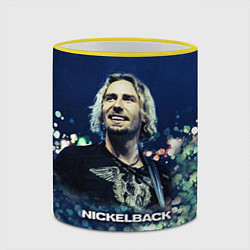 Кружка 3D Nickelback: Chad Kroeger, цвет: 3D-желтый кант — фото 2