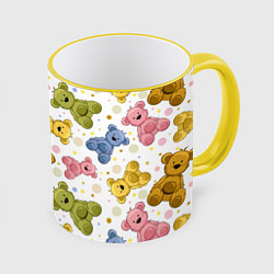 Кружка 3D Любимые медвежата, цвет: 3D-желтый кант
