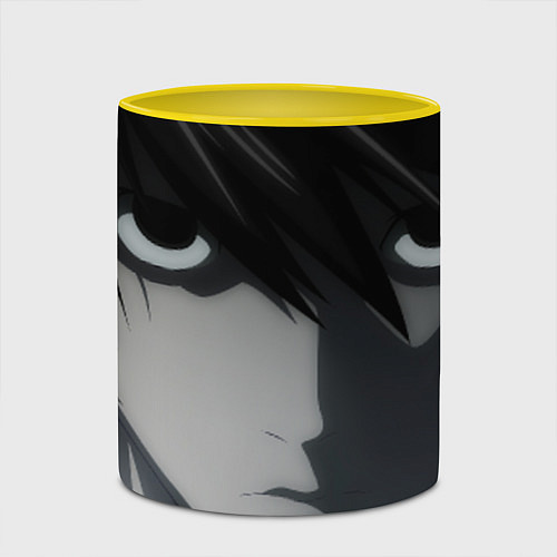 Кружка цветная L с длинными волосами / 3D-Белый + желтый – фото 2