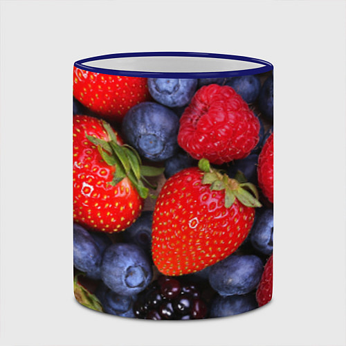 Кружка цветная Berries / 3D-Синий кант – фото 2