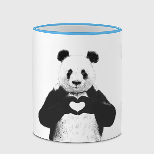 Кружка цветная Panda Love / 3D-Небесно-голубой кант – фото 2