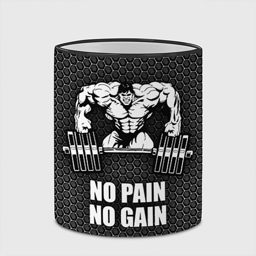 Кружка цветная No pain, no gain / 3D-Черный кант – фото 2
