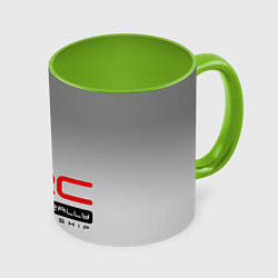 Кружка 3D WRC, цвет: 3D-белый + светло-зеленый