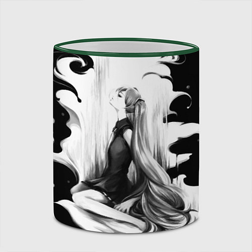 Кружка цветная Hatsune Miku / 3D-Зеленый кант – фото 2