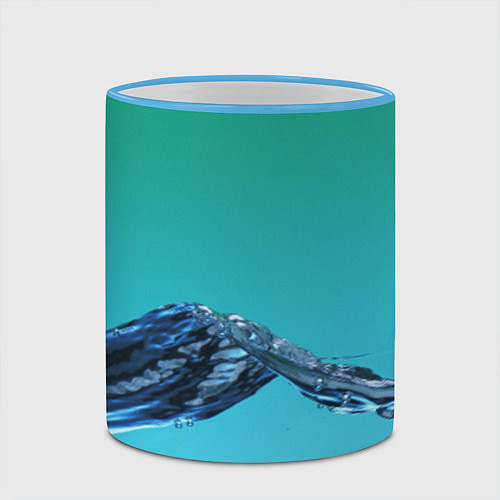 Кружка цветная Зеленая вода / 3D-Небесно-голубой кант – фото 2