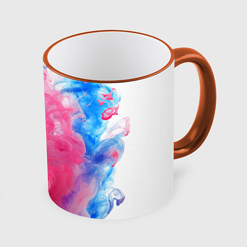 Кружка цветная Взрыв красок / 3D-Оранжевый кант – фото 1