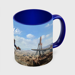 Кружка 3D Fallout 4: Welcome Home, цвет: 3D-белый + синий
