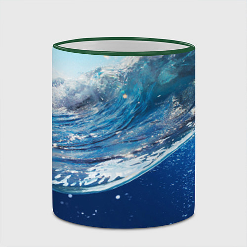 Кружка цветная Стихия воды / 3D-Зеленый кант – фото 2