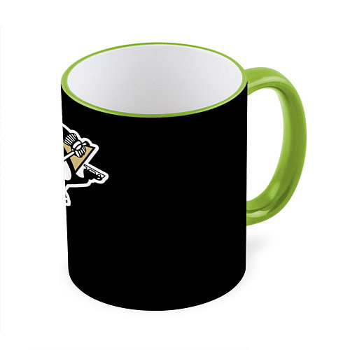 Кружка цветная Pittsburgh Penguins: Malkin / 3D-Светло-зеленый кант – фото 1