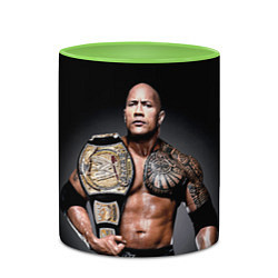 Кружка 3D Dwayne Johnson, цвет: 3D-белый + светло-зеленый — фото 2