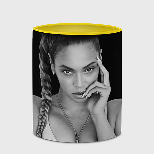 Кружка цветная Beyonce Eyes / 3D-Белый + желтый – фото 2