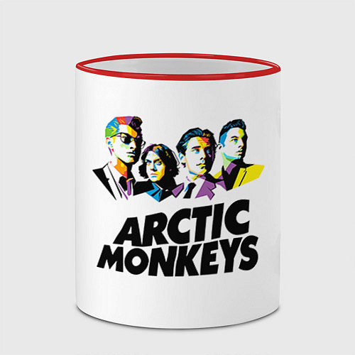 Кружка цветная Arctic Monkeys: Music Wave / 3D-Красный кант – фото 2