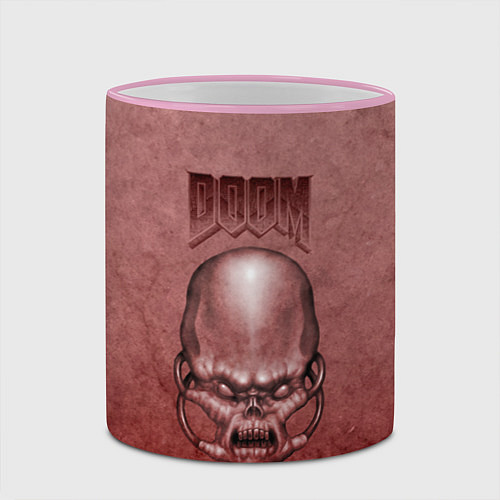 Кружка цветная DOOM Skull / 3D-Розовый кант – фото 2