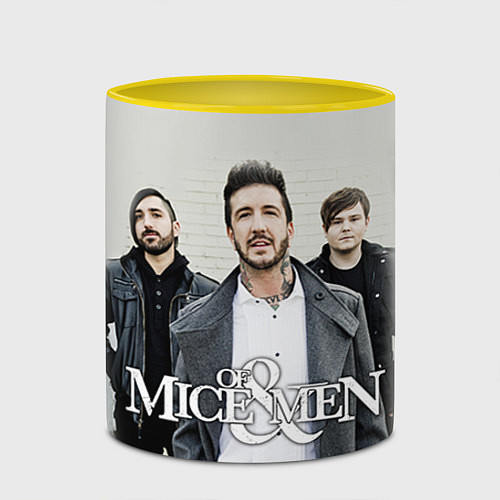 Кружка цветная Of Mice & Men / 3D-Белый + желтый – фото 2