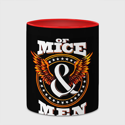 Кружка цветная Of Mice & Men / 3D-Белый + красный – фото 2