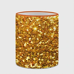 Кружка 3D Золотое мерцание, цвет: 3D-оранжевый кант — фото 2