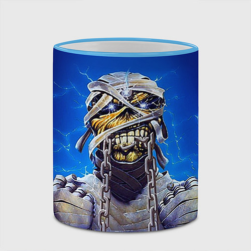 Кружка цветная Iron Maiden: Mummy / 3D-Небесно-голубой кант – фото 2