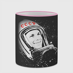 Кружка 3D Гагарин в космосе, цвет: 3D-розовый кант — фото 2