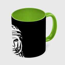Кружка 3D Гагарин, цвет: 3D-белый + светло-зеленый
