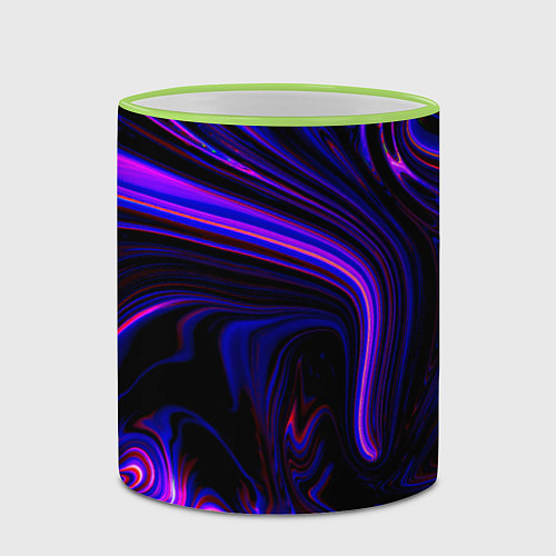 Кружка цветная Цветные разводы / 3D-Светло-зеленый кант – фото 2