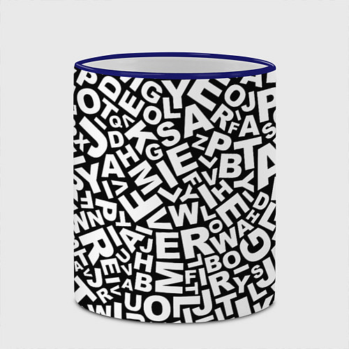 Кружка цветная Английский алфавит / 3D-Синий кант – фото 2
