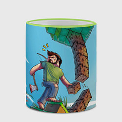 Кружка 3D Minecraft Woodcutter, цвет: 3D-светло-зеленый кант — фото 2