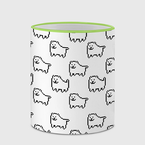 Кружка цветная Undertale Annoying dog white / 3D-Светло-зеленый кант – фото 2