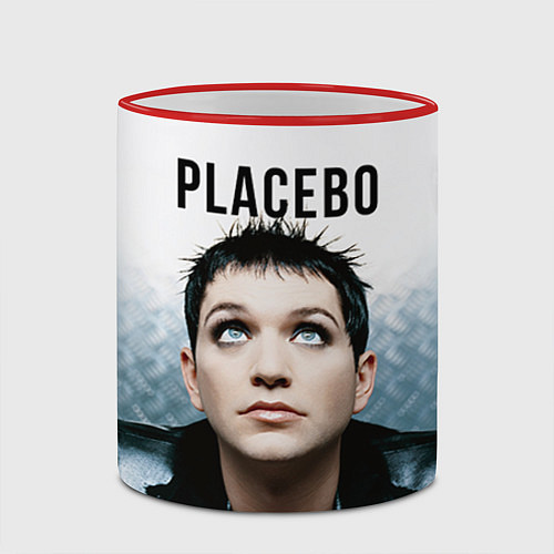 Кружка цветная Placebo: Brian Molko / 3D-Красный кант – фото 2