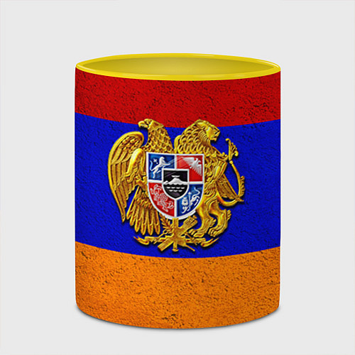 Кружка цветная Армения / 3D-Белый + желтый – фото 2