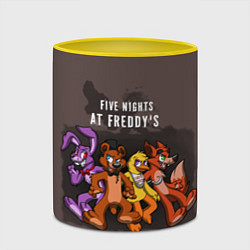 Кружка 3D Five Nights At Freddy's, цвет: 3D-белый + желтый — фото 2