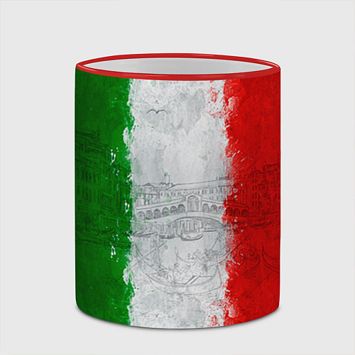Кружка цветная Italian / 3D-Красный кант – фото 2