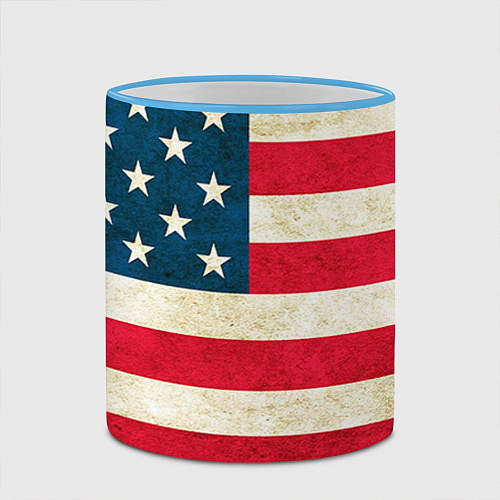 Кружка цветная США / 3D-Небесно-голубой кант – фото 2