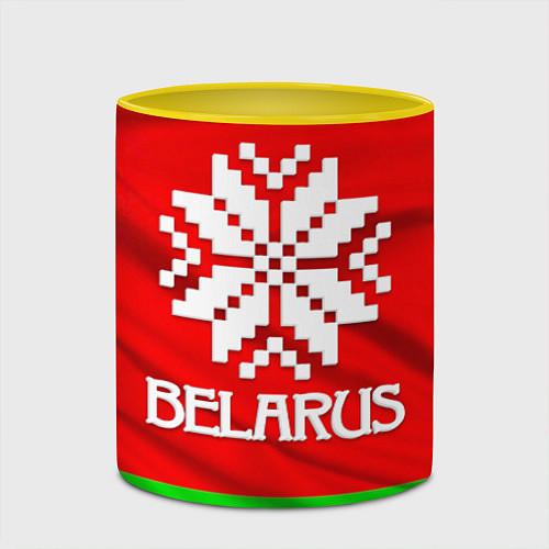 Кружка цветная Belarus / 3D-Белый + желтый – фото 2