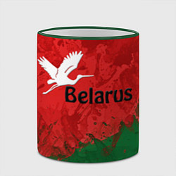 Кружка 3D Беларусь - белый журавль, цвет: 3D-зеленый кант — фото 2