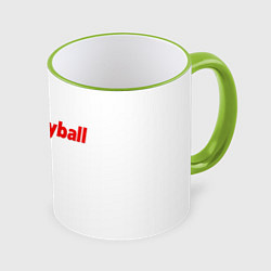 Кружка 3D Волейболист в прыжке, цвет: 3D-светло-зеленый кант