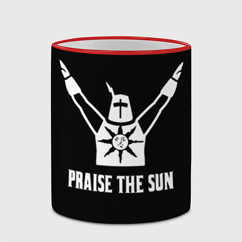 Кружка цветная Dark souls praise the sun knight Heida / 3D-Красный кант – фото 2