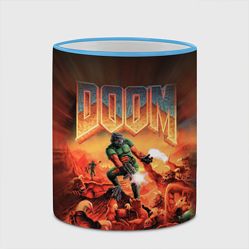 Кружка цветная DOOM: 1993 / 3D-Небесно-голубой кант – фото 2