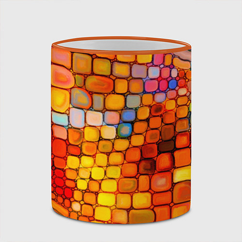 Кружка цветная Текстуры / 3D-Оранжевый кант – фото 2
