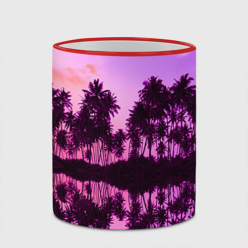 Кружка цветная Hawaii dream / 3D-Красный кант – фото 2