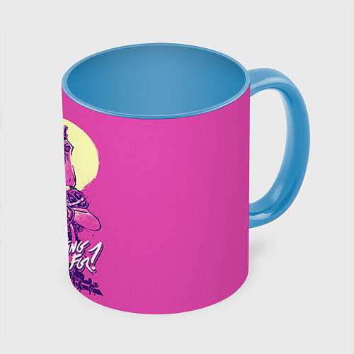 Кружка цветная What are you waiting for? / 3D-Белый + небесно-голубой – фото 1