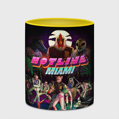 Кружка цветная Hotline Miami / 3D-Белый + желтый – фото 2