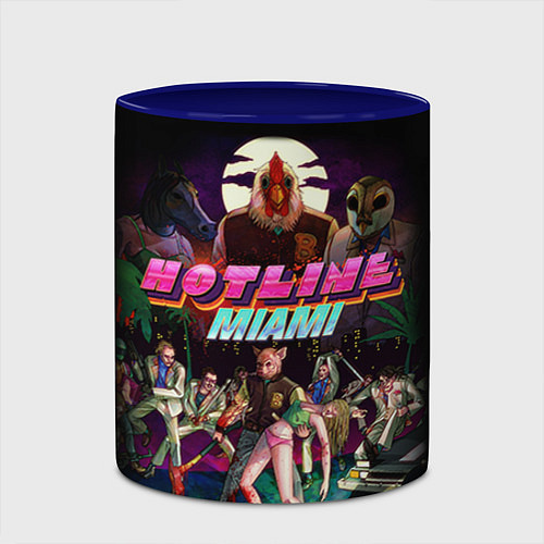 Кружка цветная Hotline Miami / 3D-Белый + синий – фото 2