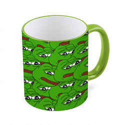 Кружка 3D Sad frogs, цвет: 3D-светло-зеленый кант
