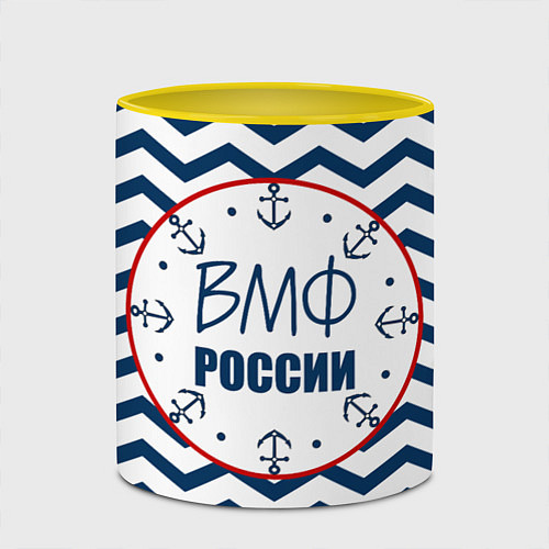 Кружка цветная ВМФ России / 3D-Белый + желтый – фото 2