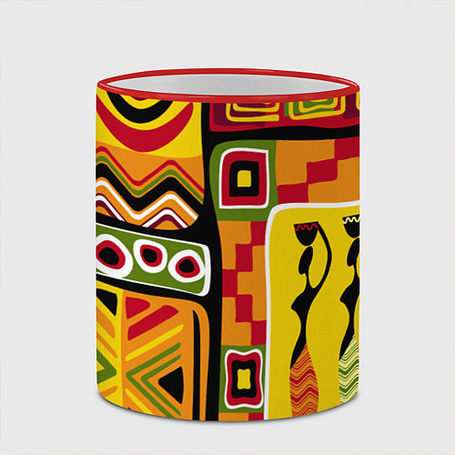 Кружка цветная Африка / 3D-Красный кант – фото 2