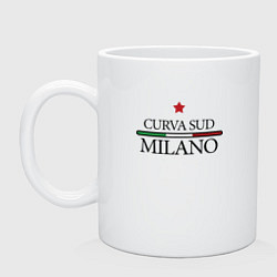 Кружка керамическая Curva Sud: Milano FC, цвет: белый