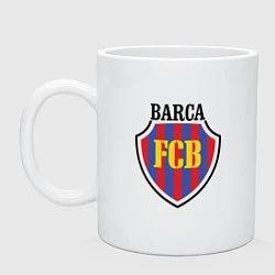 Кружка керамическая Barca FCB, цвет: белый