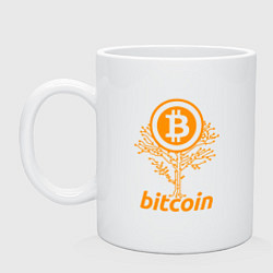 Кружка керамическая Bitcoin Tree, цвет: белый