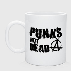 Кружка керамическая Punks not dead, цвет: белый