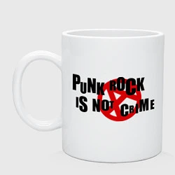 Кружка керамическая Punk Rock is not a crime, цвет: белый